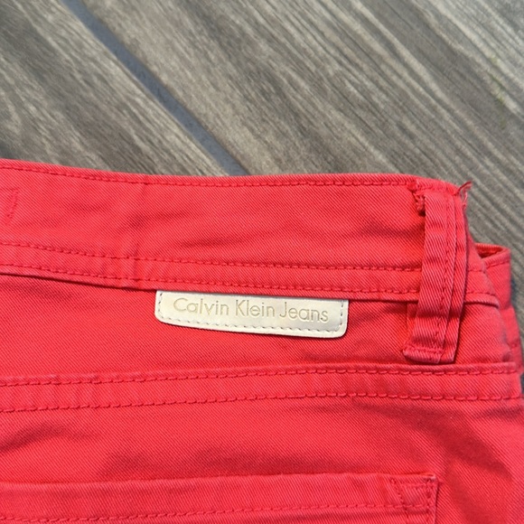 Calvin Klein jeans women’s crop pants. Lightweight cotton. Size 2. Orange/pink - Picture 2 of 6